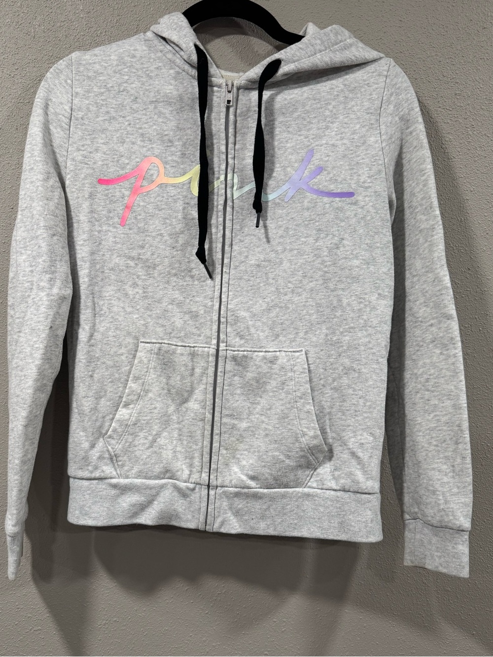 PINK Victoria Secret Full Zip Hoodie Pastel Color Logo